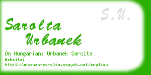 sarolta urbanek business card